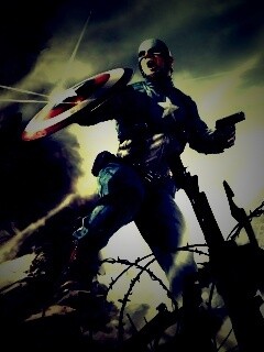 Капитан Америка на баррикадах обои