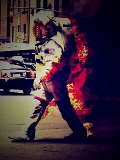 Астронавт в огне обои