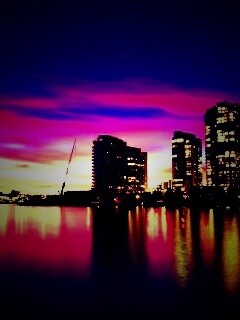 Фиолетовый закат в Ванкувере обои