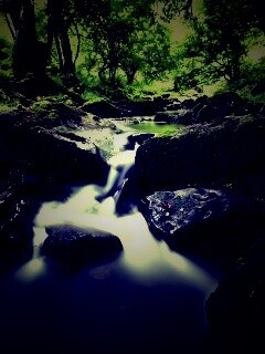 Речной поток в лесу обои