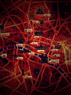 Карта Парижа обои