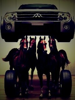 Лошадинные силы - принт Митсубиси обои