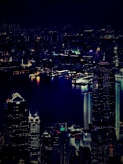 Небоскребы ночью обои