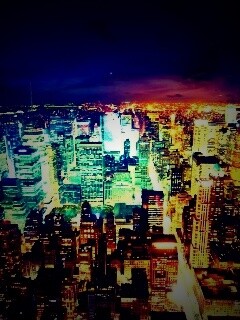 Вид на ночной Нью-Йорк обои