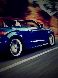 Синий кабриолет Audi обои