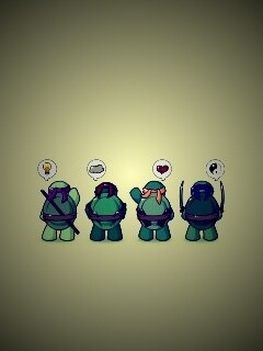 Черепашки-ниндзя думают о разном обои