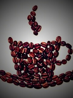 Картина из кофейных зёрен обои