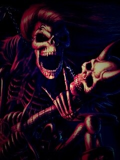 Скелет играет на скелет-гитары обои