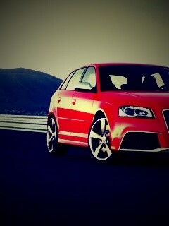 Красная Audi RS3 спереди обои