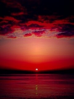 Багровый закат обои