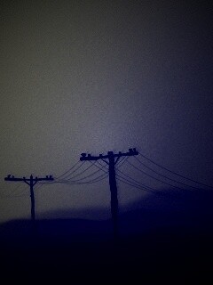 Столбы в тумане обои