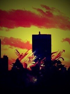 3D абстракция прямо в городе обои