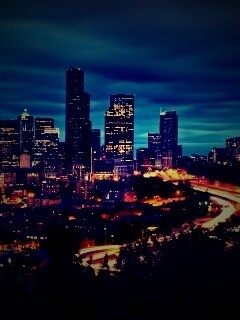 Город вдали обои