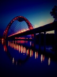 Мост в сумерках обои