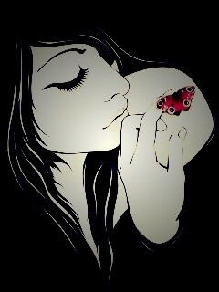 Бабочка на плече обои