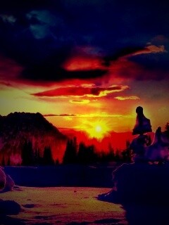 Зимнее солнце обои