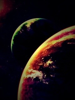 Две планеты в космосе обои