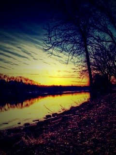 Осенний закат обои