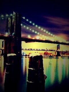 Бруклинский мост зимой HDR обои