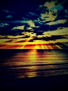 Красивый закатный берег обои