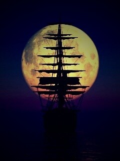 Корабль со спущенными парусами обои