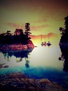 Яхты в заливе обои