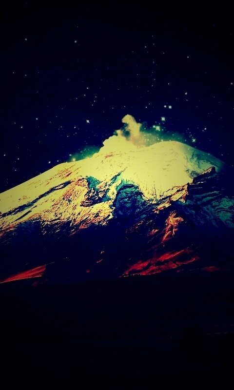 Ночной вулкан обои