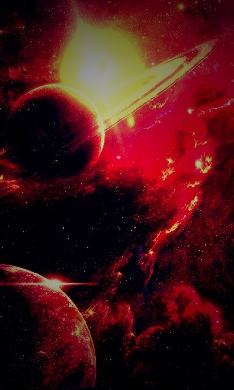 Красные оттенки космоса обои
