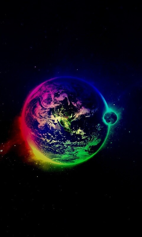 Земля в радужном ореоле обои