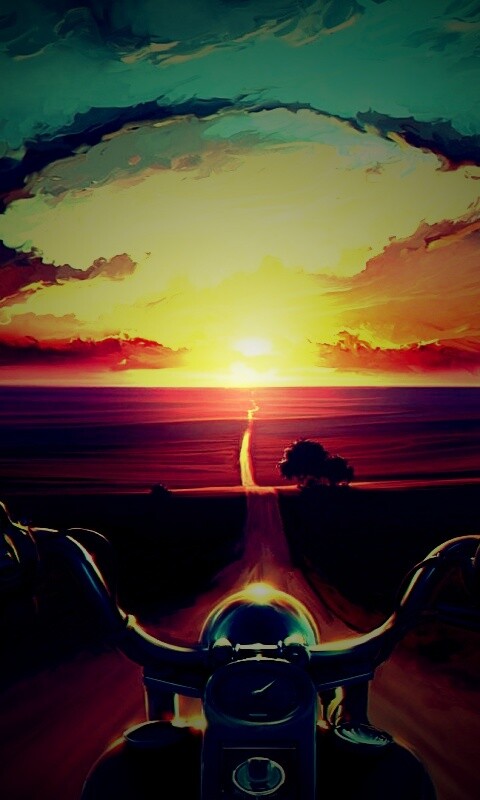 Дорога на закат обои