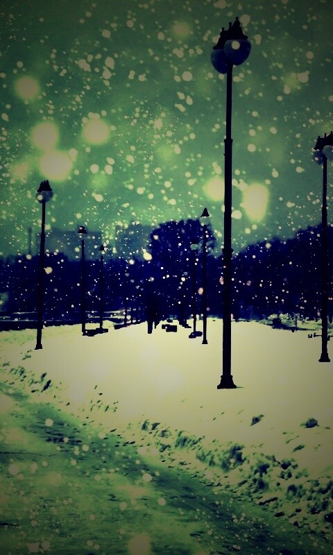 Зимняя набережная обои