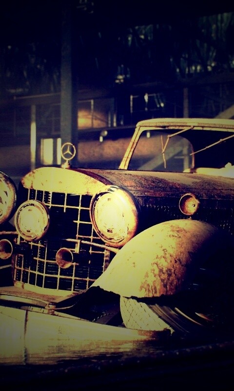 Гниющий ретро мерседес обои