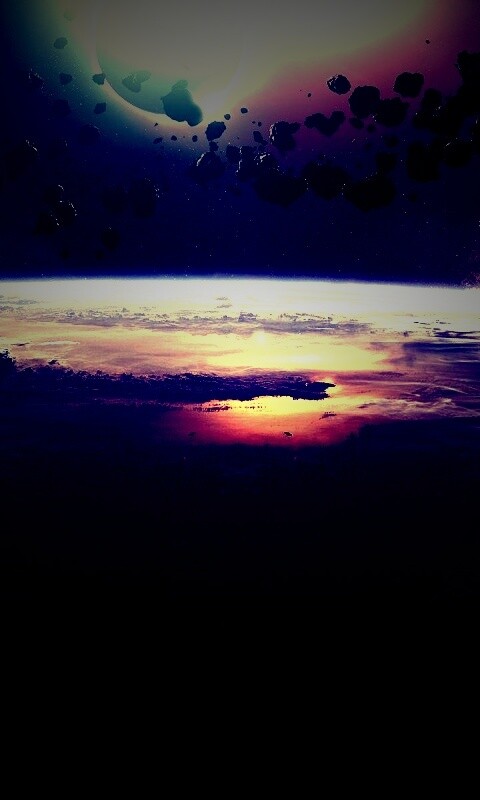 Пояс астероидов над планетой обои