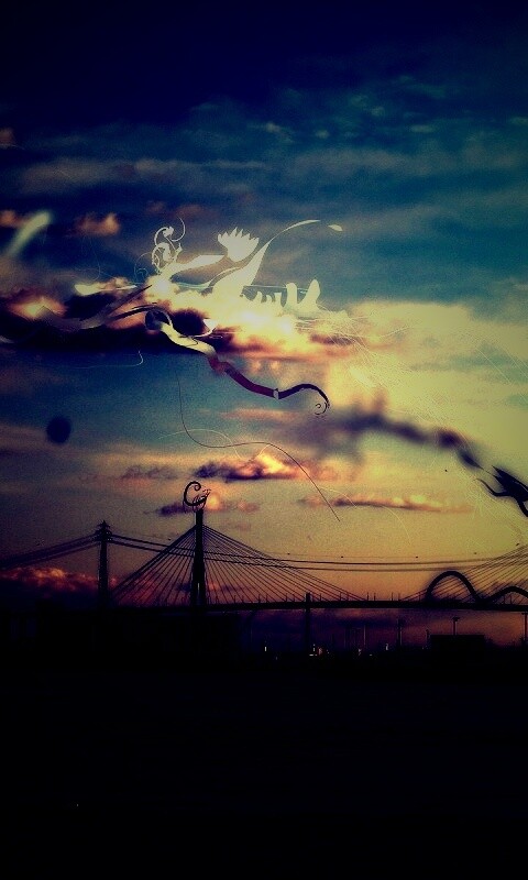 Абстракиця над мостом обои