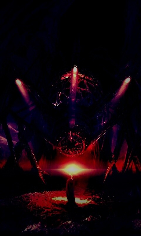 Свет против механического монстра обои