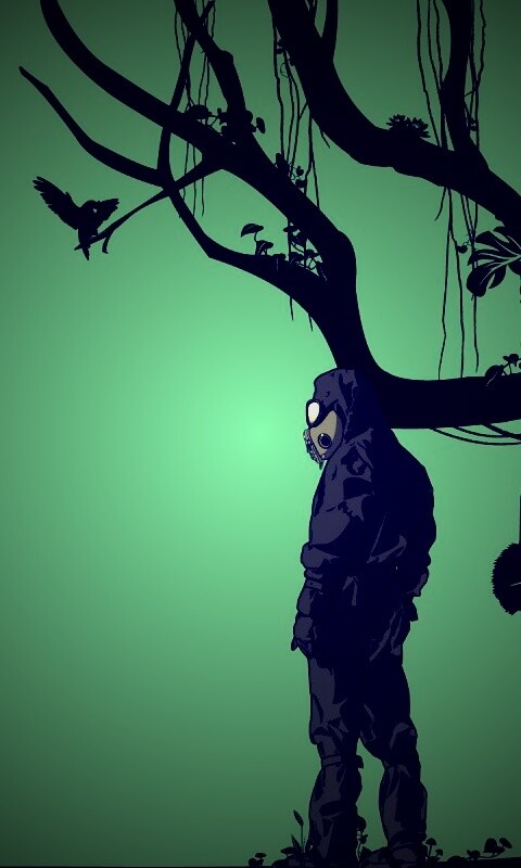 Человек в защитном костюме обои