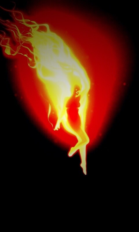 Огненная девушка обои