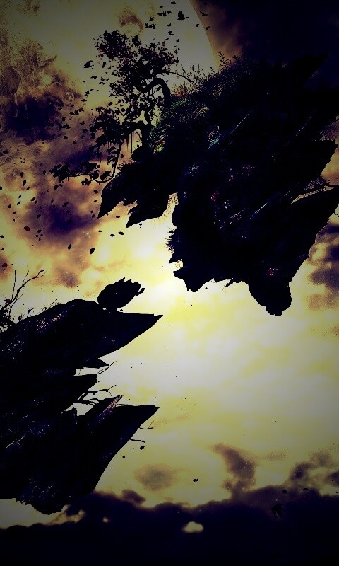 Летящие куски земли обои