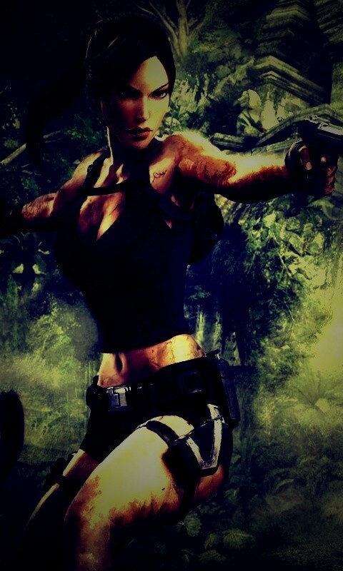 Лара Крофт протв тигров обои