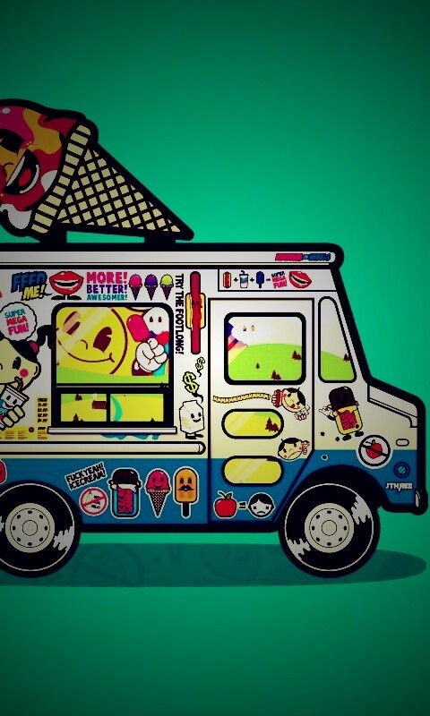 Фургончик мороженщика обои