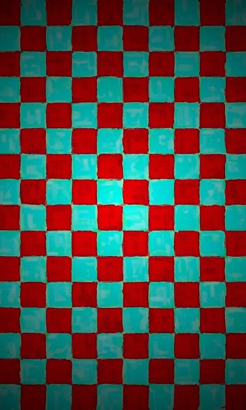Рисованные красно-голубые клетки обои