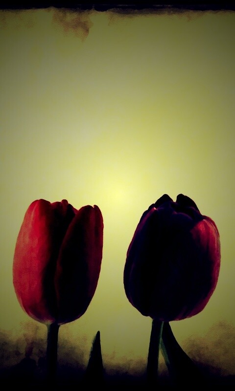 Нарисованные цветы обои