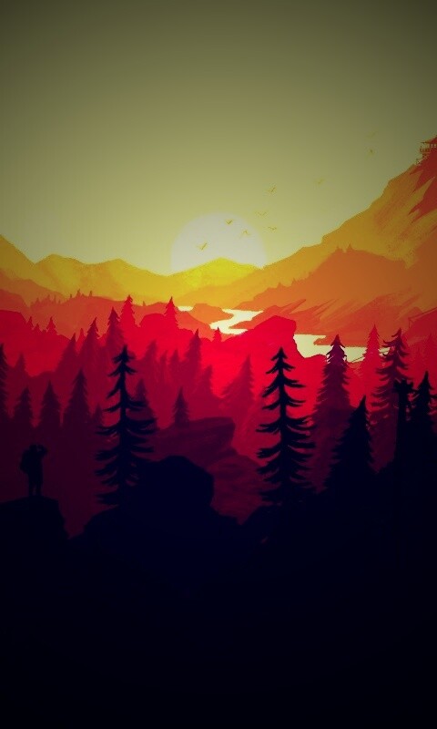 Красный Firewatch обои