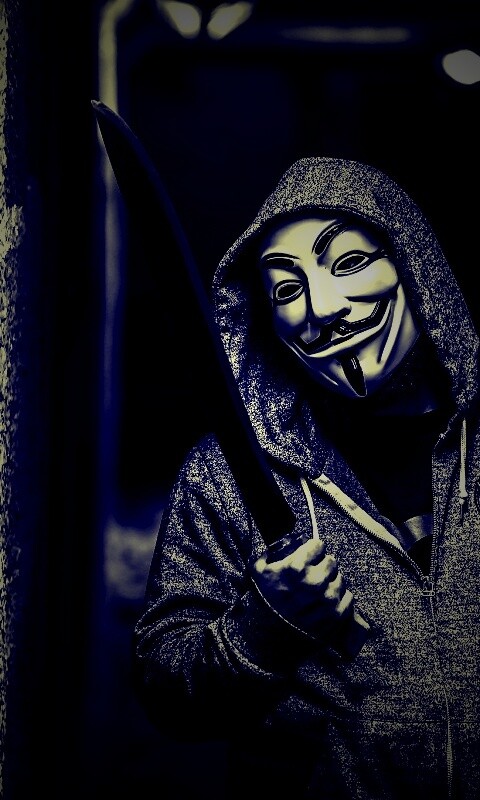 Человек в маске анонимуса обои