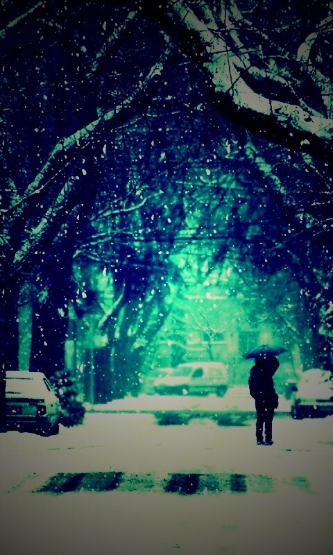 Зимняя улица обои