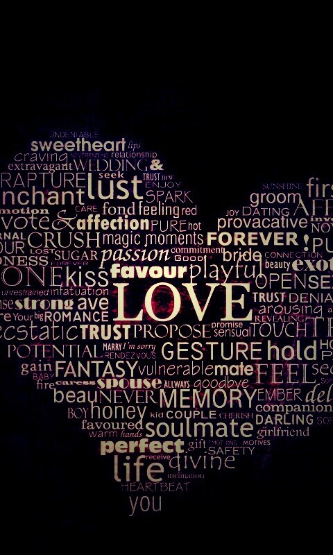 Слова любви обои