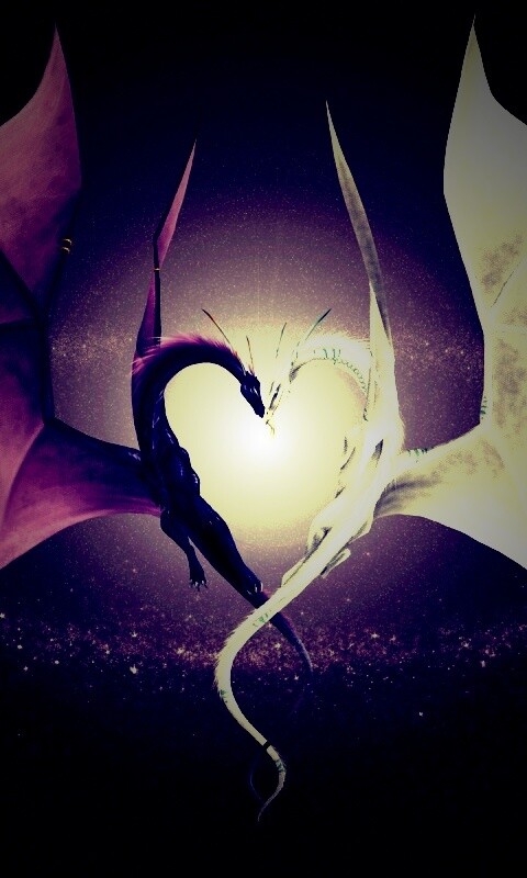 Влюбленные драконы обои