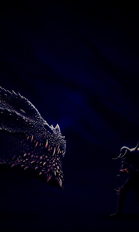 Дракон и воин обои