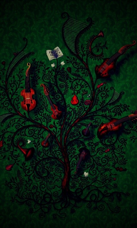 Музыкальное дерево обои