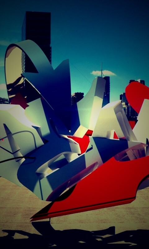 Трехмерное граффити обои